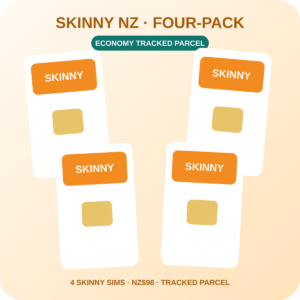 Skinny NZ SIM 四卡装（Economy Tracked 可追踪包裹）