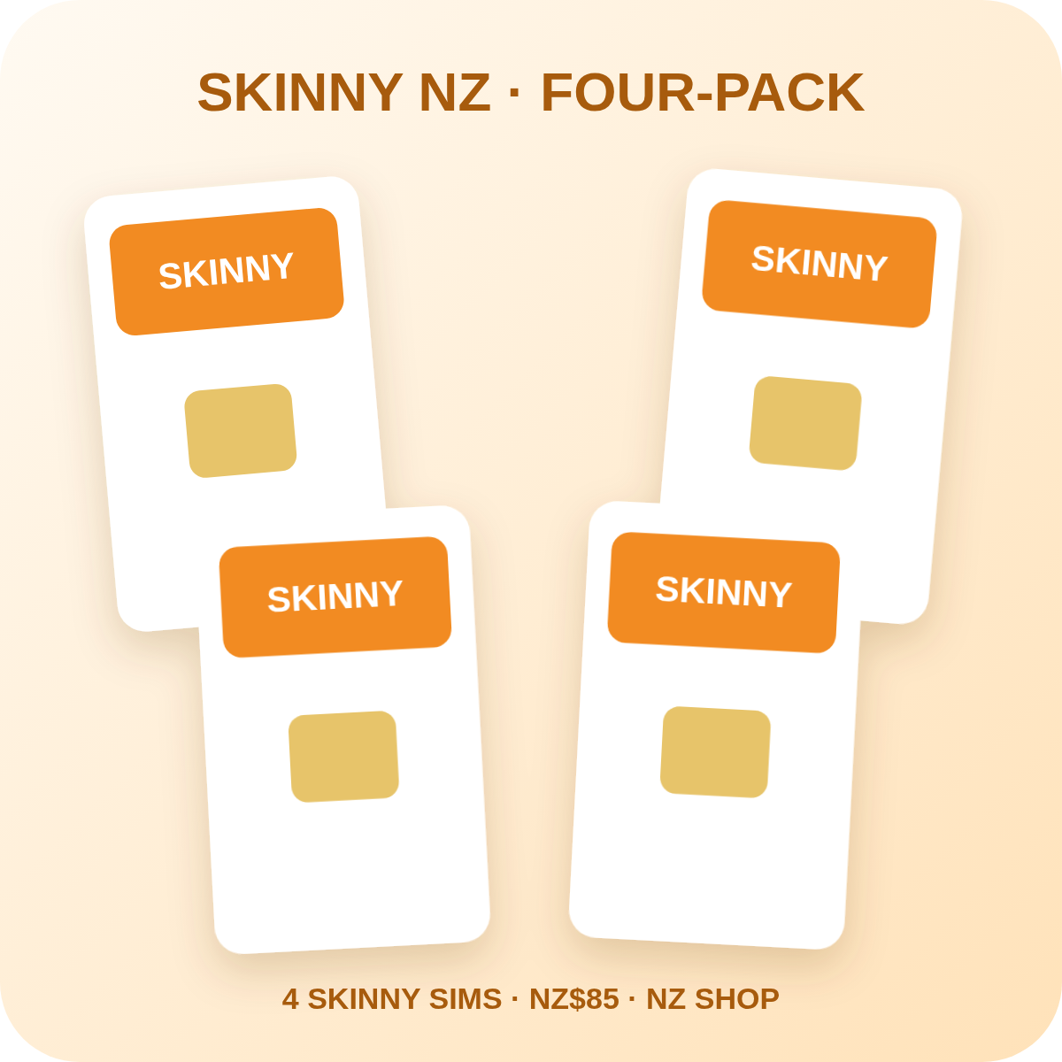 Skinny NZ SIM 四卡装