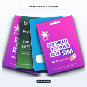 新西兰 SIM 四卡随机组合装（Spark / One NZ / 2degrees，Economy Tracked 可追踪包裹）
